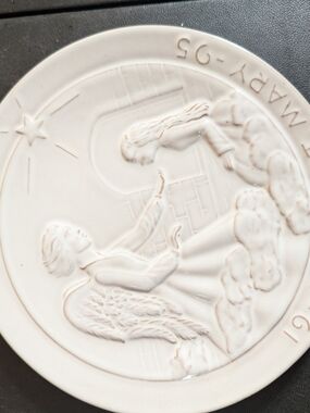 Frankoma Cream Angel Relief Wall Plaque